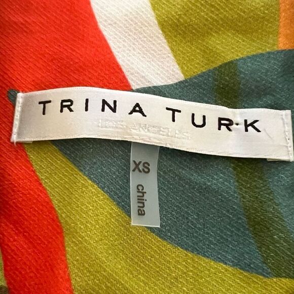 Trina Turk Tropical Piazza Short Sleeve Camp Shirt size XS - Picture 6 of 10